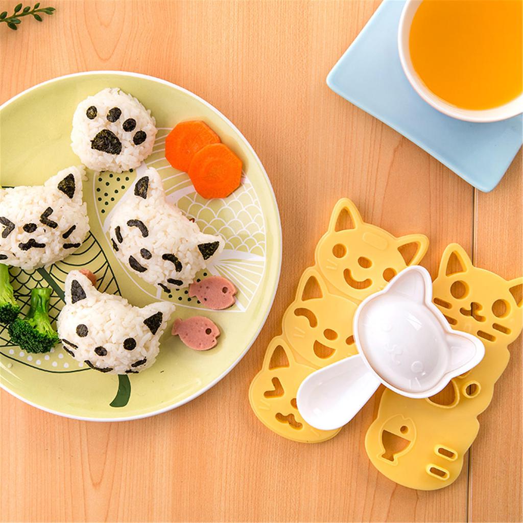 4Pcs DIY 3D Cat Bento Rice Chocolate Sandwich Ball Mold Sushi Cutter Mould Maker 4Pcs DIY 3D Cat Bento Rice Chocolate Sandwich Ball Mold Sushi Cutter Mould Maker