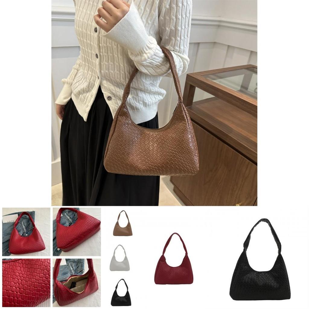 Fashionable Woven Diamond Pattern Women's Tote Bag Single Strap Versatile For All Winter Outfits