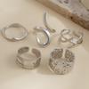 Retro Punk Exaggerated Open Finger Rings for Women Men Geometric Gold Silver Color Knuckle Joint Ring Set 2025 New Jewelry Accessories