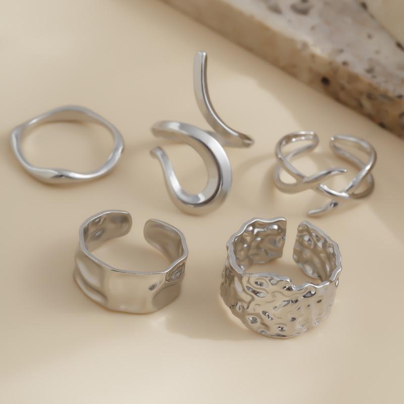 Retro Punk Exaggerated Open Finger Rings for Women Men Geometric Gold Silver Color Knuckle Joint Ring Set 2025 New Jewelry Accessories