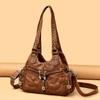 Retro Soft Leather Locomotive Bag Tide Oblique Span Shoulder Bag Quality Women'S Bag