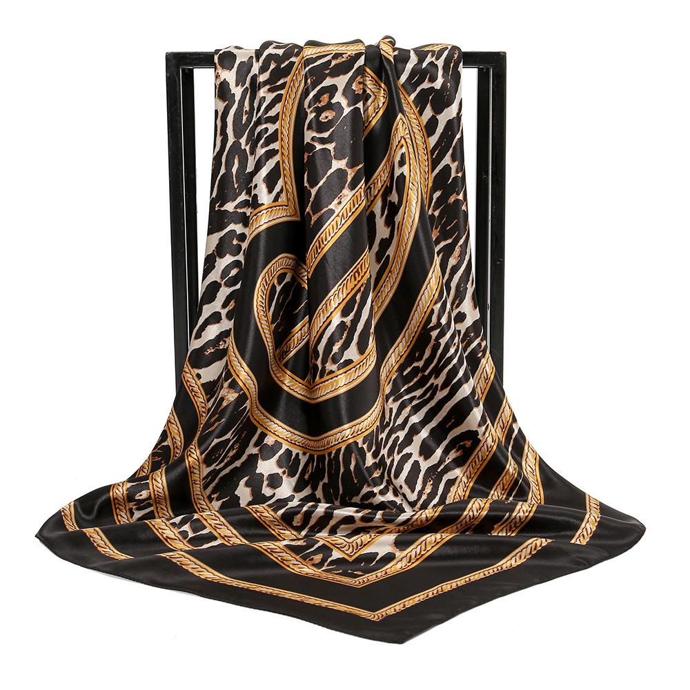 Silk Shawl Square Scarf For Women Print Headband Foulard Satin Hijab Hair Bands Neckerchief Female Head Wraps Bandana