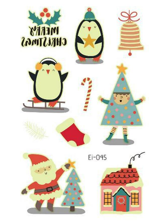 Ricalon Glow-in-the-Dark Waterproof Christmas Temporary Tattoos for Kids