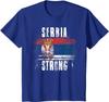 Serbia Strong Distressed Flag Serbian Pride T Shirt High Quality Cotton Large Sizes Breathable Top Loose Casual Tshirt