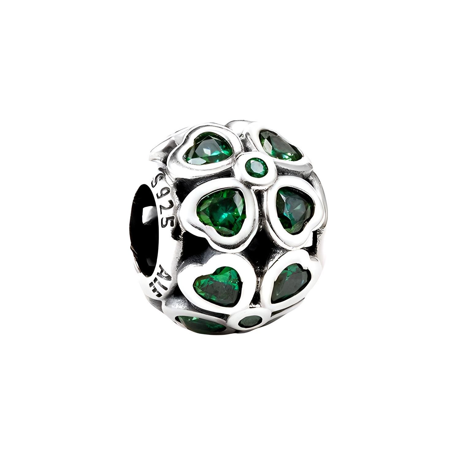 Pandora Diy Bracelet With Green Four Leaf Clover Zirconia Beads Women Bracelets Silver 791496CZN Green,F