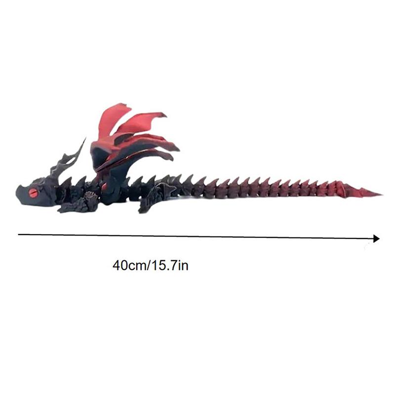 3D Printed Dragon With Wings Winged Carriage Dragon Figurine Art Deco Dragon Sculpture Tabletop Animal Theme Decor Gifts
