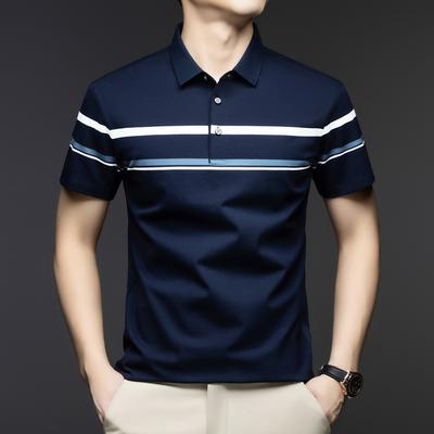 Men'S Polo Shirt Mid-Lapel Seamless Business Casual Breathable Non-Ironing Short-Sleeved T-Shirt