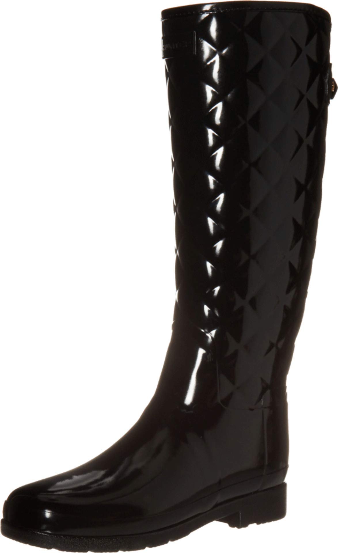 

Hunter Рафинированные глянцевые стеганые высокие резиновые сапоги для женщин, черные, 22.0 чёрный
