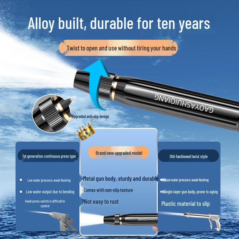 Telescopic Garden Hose & High-Pressure Nozzle Car Wash Set
