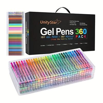 100 Farben Gelstift Minen Set mit Kugelspitze Glitzer, Textmarker, Gouache Metallic Tinte für Journaling Kunst