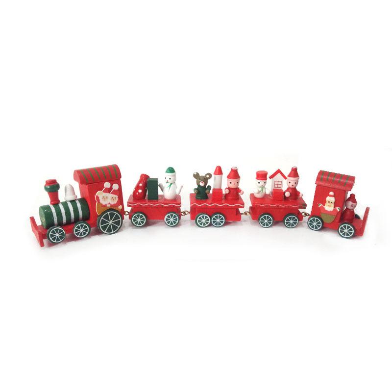 Lovely Christmas Decoration for Home Little Train Wooden Train Decor Christmas Ornaments New Year Supplies