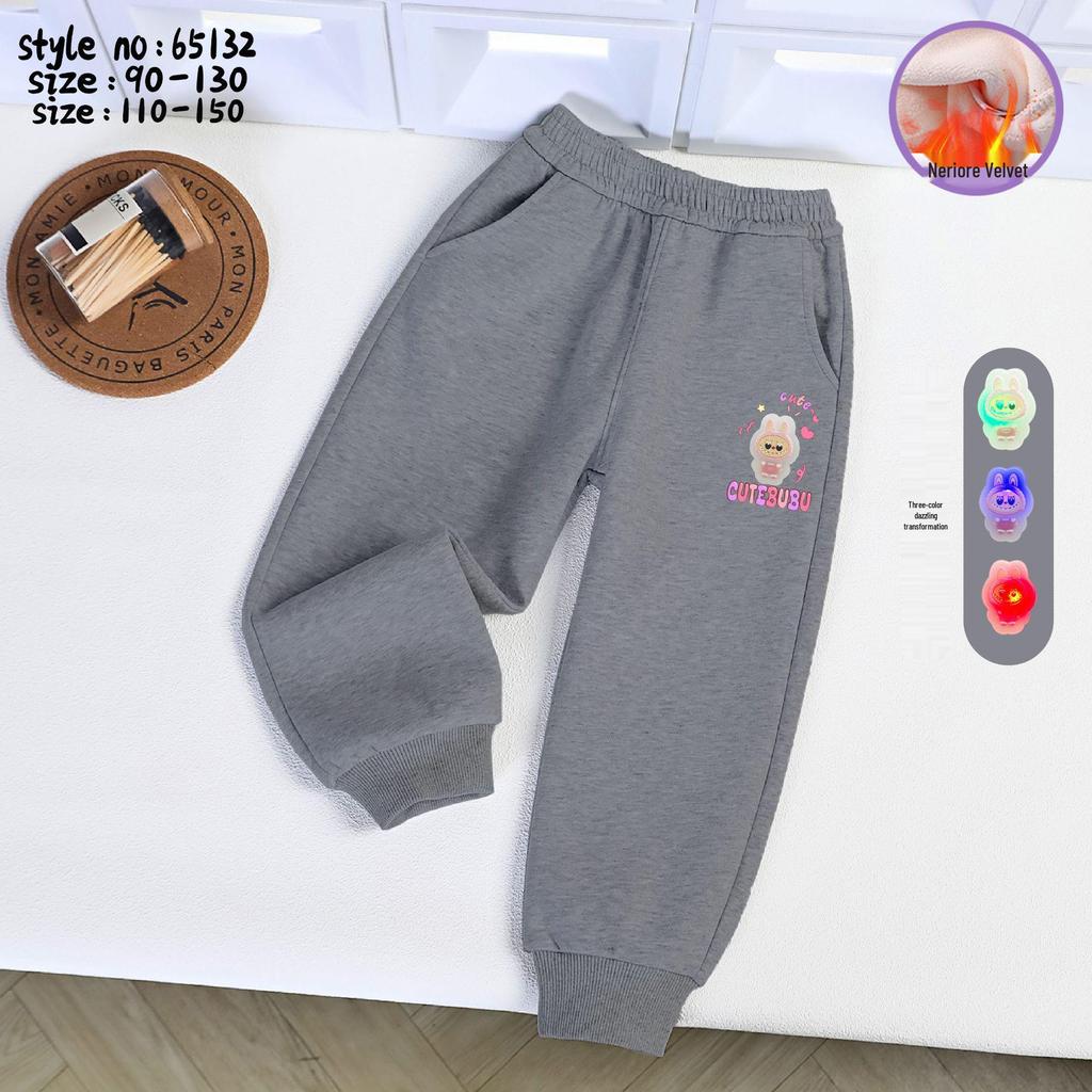 2025 Winter Mädchen Leuchtende Baumwollmischung Jogginghose mit Bündchen und Kordelzug