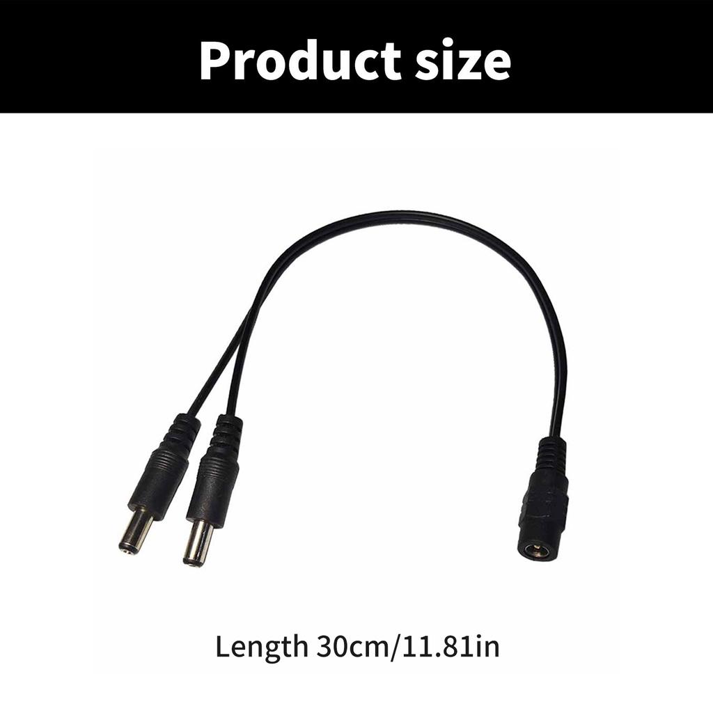 DC5.5x2.1mm Power Splitter 1 Female to 2 Male Power Splitter Cable for Device Integration in Electronics