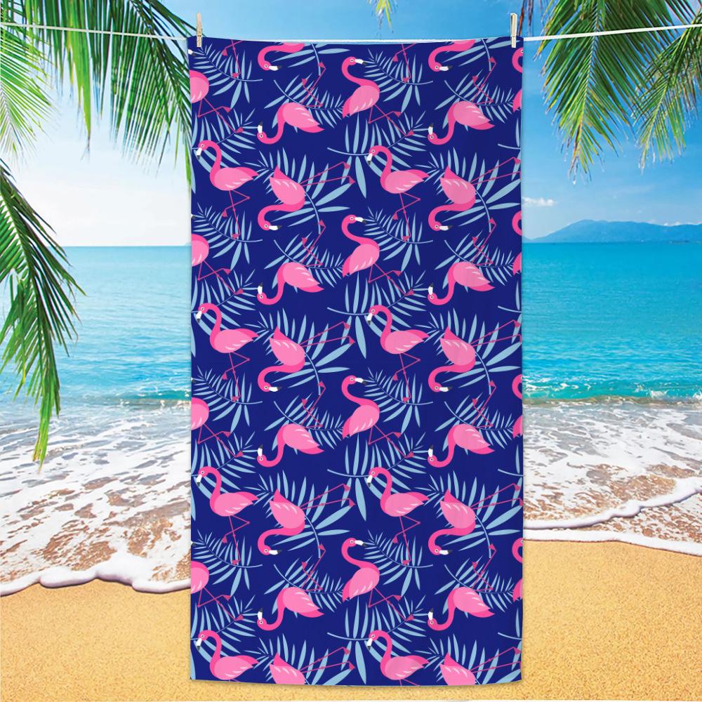 1pc Tropical Plant Flower Beach Towel, Quick Drying Absorbent Swimming Towel, Suitable for Sports, Camping, Yoga, Swimming