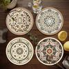 Vintage Floral Table Coasters Set Of Four Waterproof Rubber Kitchen Decor For Home Dining