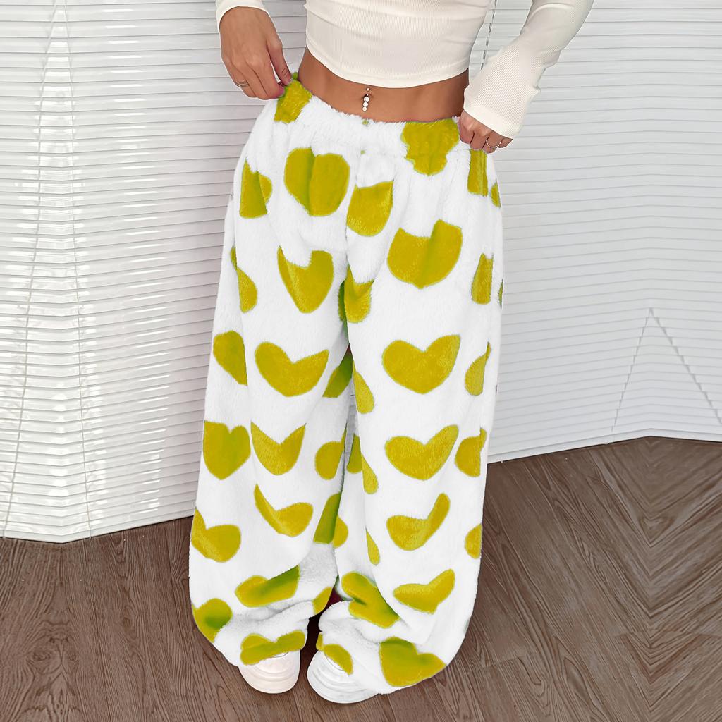 Women's Casual And Fashionable Printed Elastic Waist Loose Wide Leg Pants