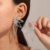 European-American Statement Diamond Flower Leaf Earrings – Bold, Unique Butterfly Design for Women
