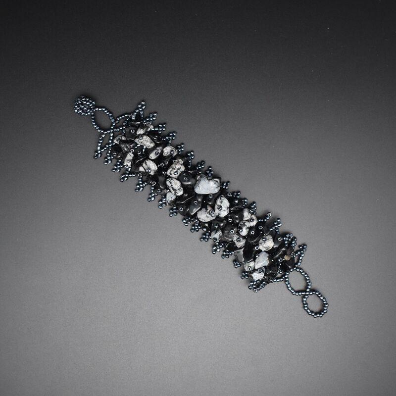 Handmade Bohemian Ethnic Style Beaded Bracelet With Natural Stone Chips Hollow Seed Beads Women Men