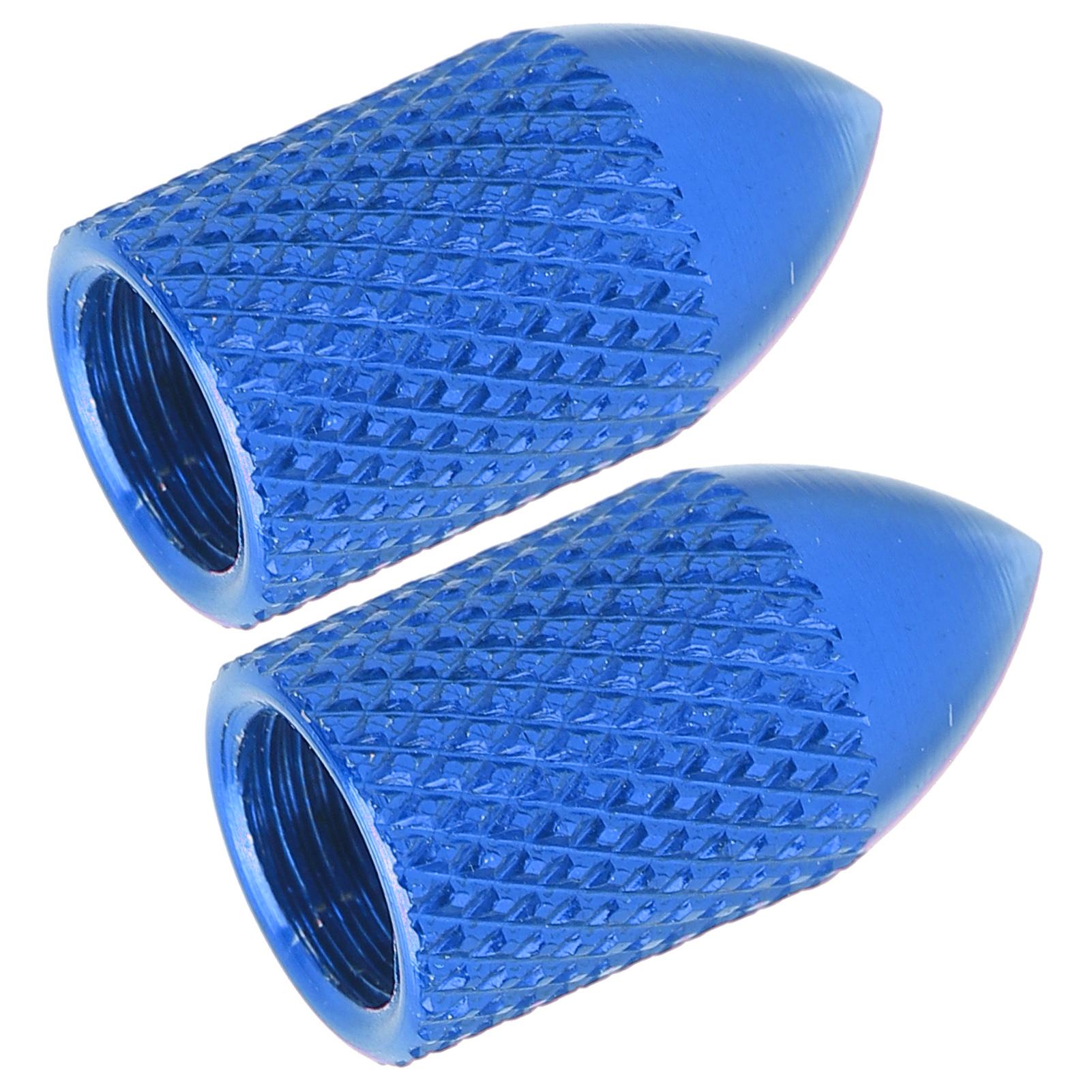 

2pcs Schrader Valve Caps Aluminium Alloy Schrader Cycling Valve Dust Covers Bicycle Tire Caps синий