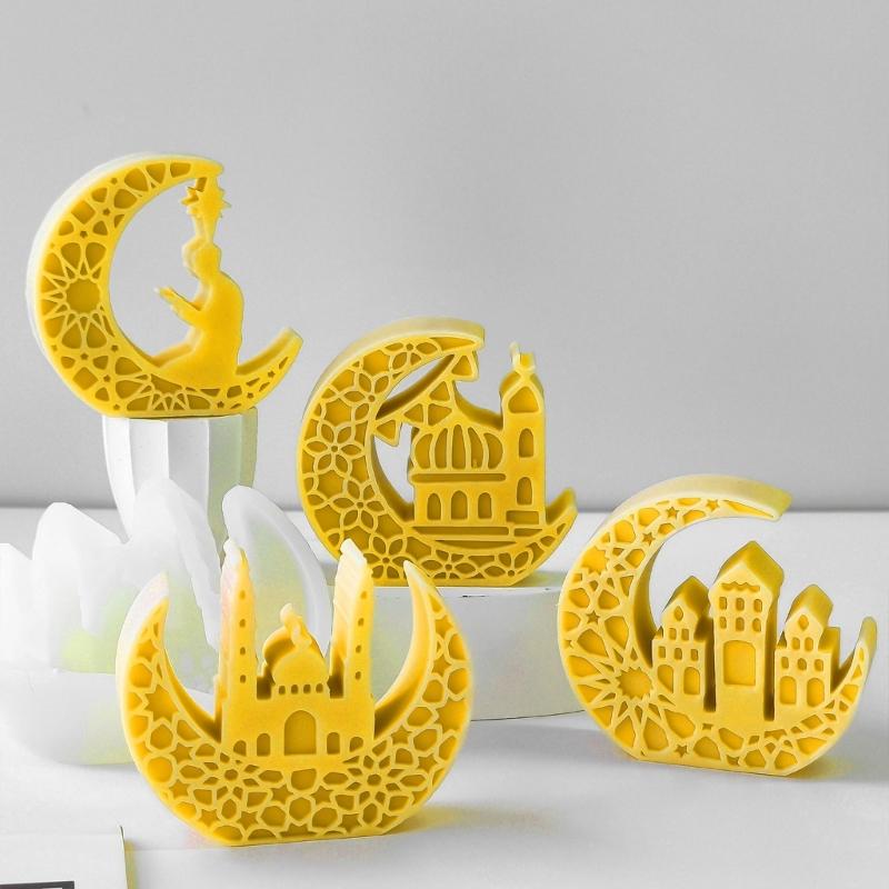 Moon Shape Epoxy Resin Mold Eid Series Reusable Silicone Molds for Crafting Jewelry Ornaments and Decoration Projects