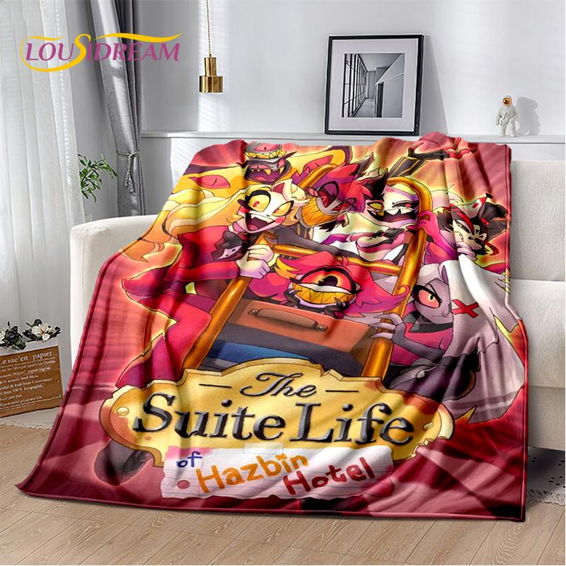2025 H-Hazbin Hotel Charlie Cartoon Soft Blanket,Soft Throw Blanket for Home Bedroom Bed Sofa Picnic Travel Cover Child Gift