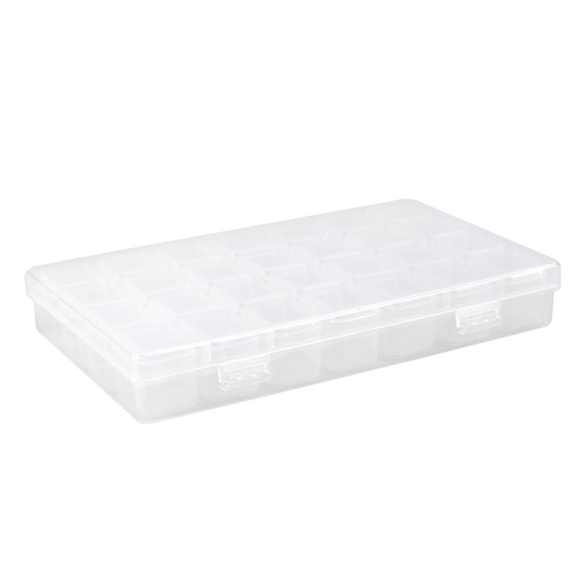 Nail Art & Jewelry 28-Compartment Dustproof Storage Box for Rings and Ear Studs