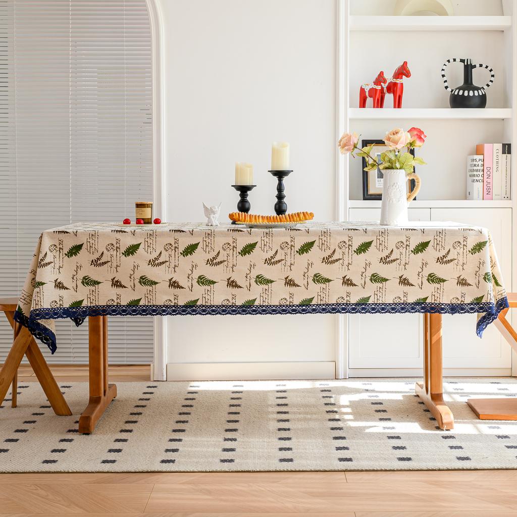 Hollow Cross Tassel Solid Color Dining Table Fabric Table Mat Solid Color Striped Cloth Cover Table Decoration Table