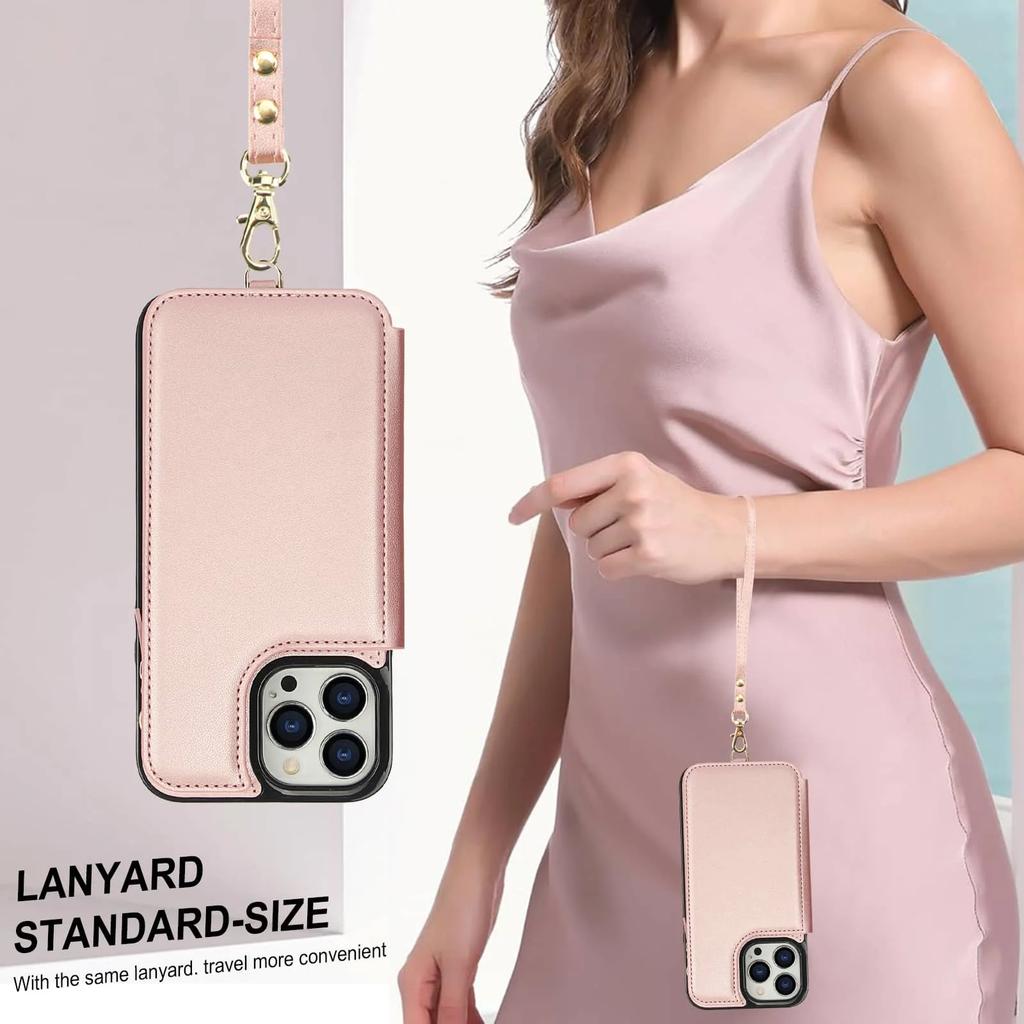 Wallet Case for iPhone 14/13/12/11 Pro Max 14 Plus/13/12 Mini/7/8/SE 2025 with Card Slot Holder, Magnetic Flip Folio Purse Case