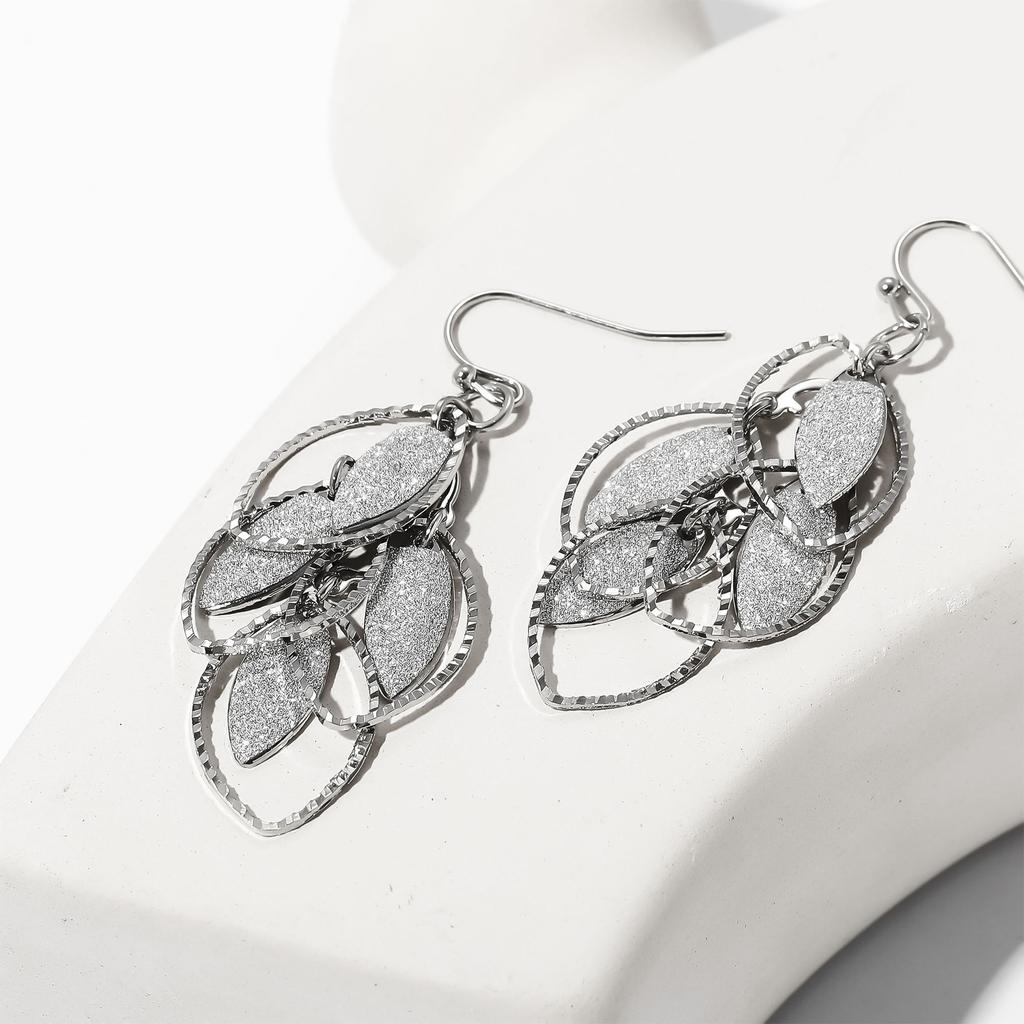 Women Bohemian Style Leaves Ear Drop Earring