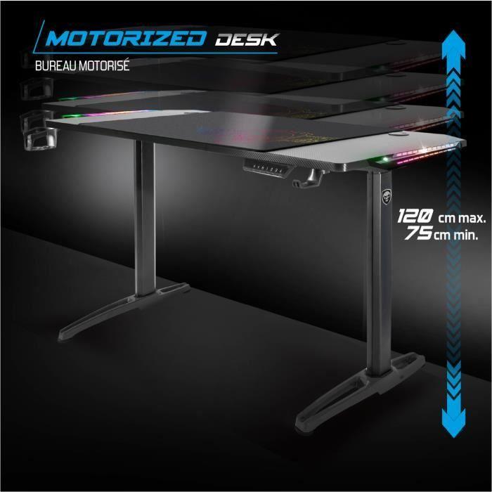 Bureau Gaming - Spirit Of Gamer - 140 cm - Électrique - RGB - Tapis de Souris XXL Inclus