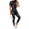 Womens Fashion Solid Color Insert Pocket Casual Lapel Printed Belt Work Jumpsuit
