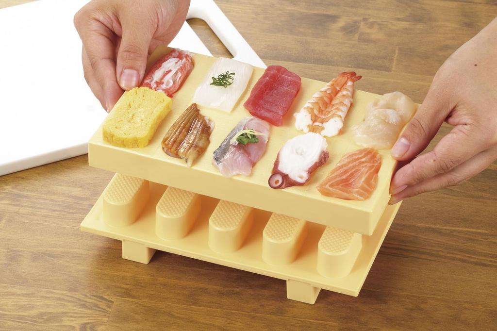 Akebono Sangyo Sushi Nigiri Geta Form Sushi 20 x x Aus Form gefertigt, Sushi, Hersteller, Ca.. 12,2 x 4,4 cm, Japan, CH-2011