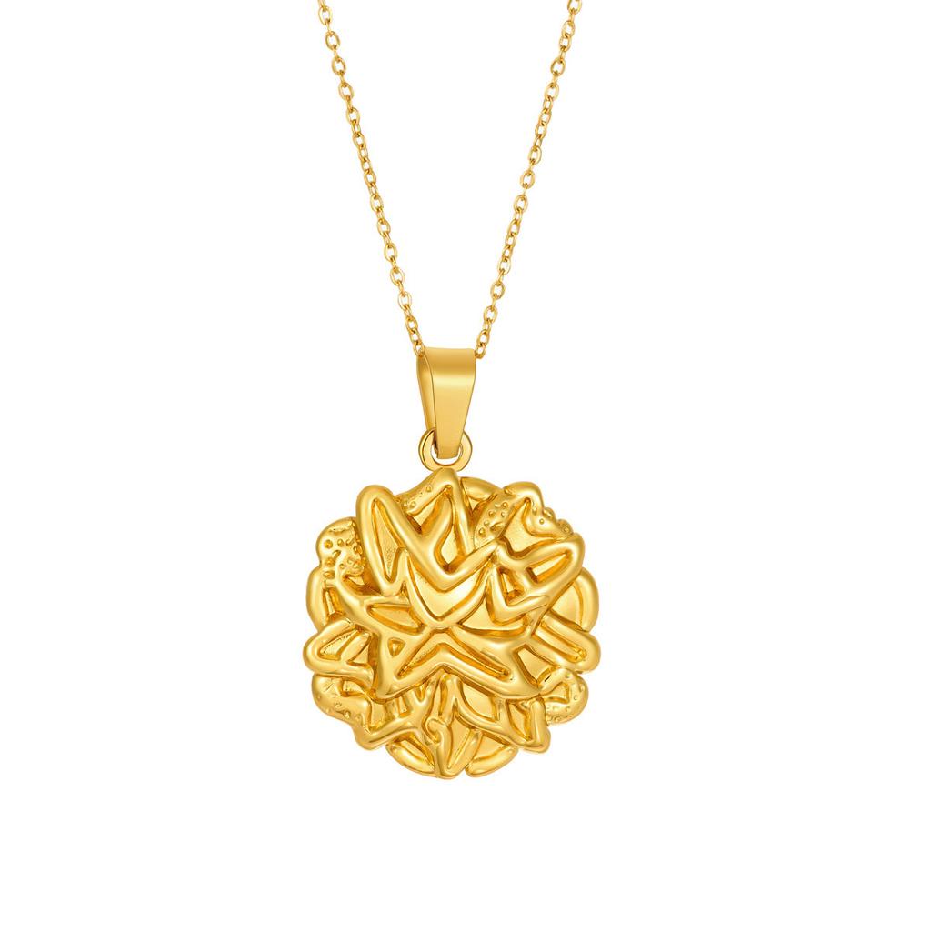 Stainless Steel Pendant Necklace European and American Fashion Women's 18K Sweater Chain Trendy Versatile Jewelry
