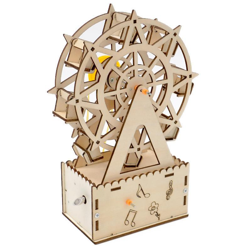 

Wooden Diy Rotating Music Ferris Wheel Educational Steam Toy For Kids Customizable Material