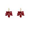 Silver needle resin flower pendant earrings retro niche fashion temperament versatile stud earrings light luxury high-end earrings women