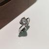 6Pcs Simple single zirconia ring with adjustable opening finger ring wedding accessory ring