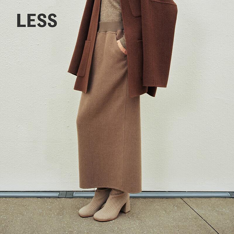 LESS 2024 Winter Merino Wool Mid-length Skirt M