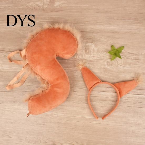Halloween-Stirnband 1 Set Eichhörnchenschwanz Schönes Lustiges Kopfschmuck Langes Performance-Haarschmuck Requisiten Cross-Dressing-Reifen Kostüm Cosplay Kinder