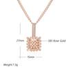 Square Glossy  Rose Gold Color Pendant Necklace For Women Creative Hollow Flower Ethnic Bride Vintage Jewelry