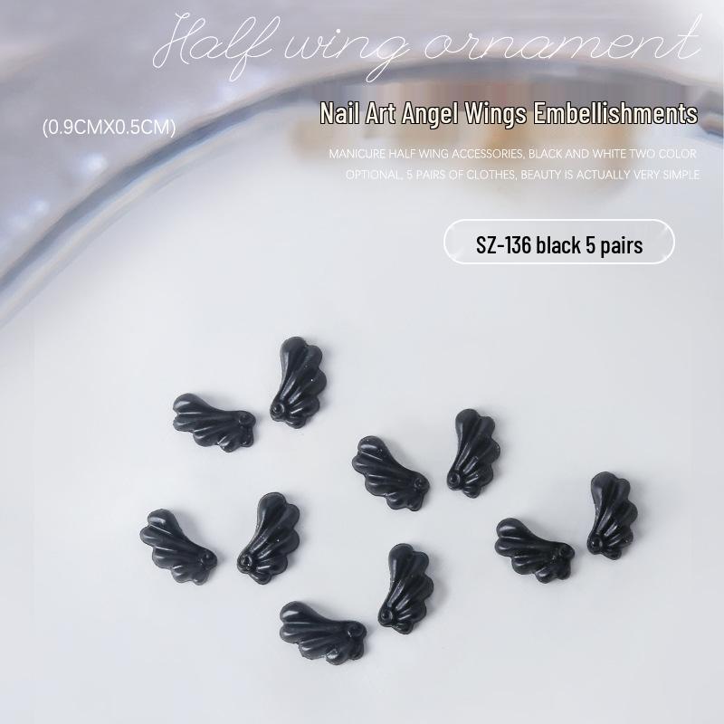 Angel Wings Fairy Resin Nail Art Stickers - 10pcs Press-On Nail Decorations