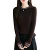 Women's Ethnic Style Knitted Sweater - Autumn/Winter Ribbed, Slimming, Round Neck Base Layer