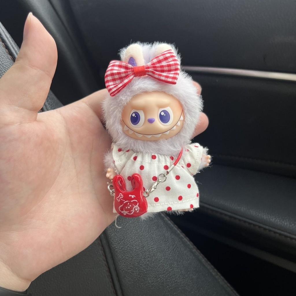 Non-Toxic For Mini Labubu 4.0 Pin For Love Series Dress 3Pcs Floral Skirt Set Doll Clothes Outfit Accessories Labubu Cute Outfit