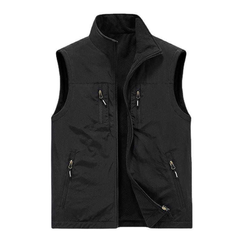 

Men s Quick-Dry Fleece-lined Outdoor Vest for Work, Fishing, Photography - Double-sided, Plus Size 1906A 2XL