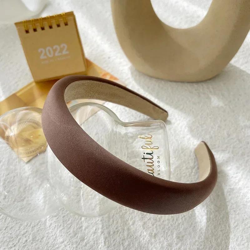 1/5pcs Plain 1.5CM Wide Headband Girls Fabric Covered Resin Hairbands Plastic Hair Hoop Kids Elastic Bands Hair Accessories