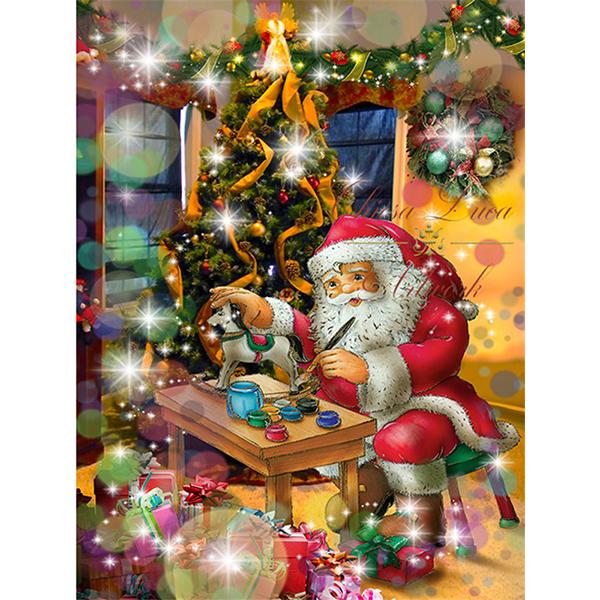 5D Diamond Painting Cartoon Santa Claus Diy Diamond Embroidery Christmas Landscape Cross Stitch Rhinestone Mosaic Christmas Gift