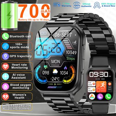 New Men 700 mAh Battery Outdoor Fitness Sports Smart Watch IP68 Waterproof Heart Rate GPS Track Bluetooth Call Smartwatches