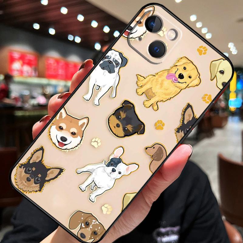 French Bulldog Beagle Dogs Pattern For iPhone 12 11 14 13 Pro Max Mini XS Max XR X SE 2020 6S 7 8 Plus Case Phone Back Cover