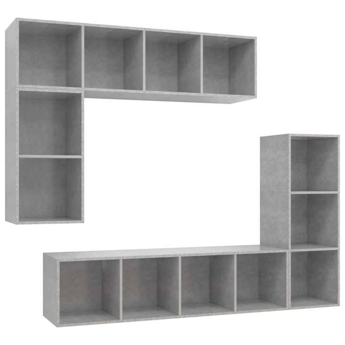 Maison Exclusive - Ensemble de meubles TV 4 pcs Gris béton Bois d'ingénierie