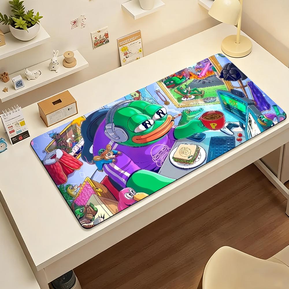 Tappetino Mouse Cartoon Rana Pepe Triste Antiscivolo Bordo Bloccato Accessori PC Laptop Gomma Tastiera Ufficio Grande Gioco XXL DeskMat