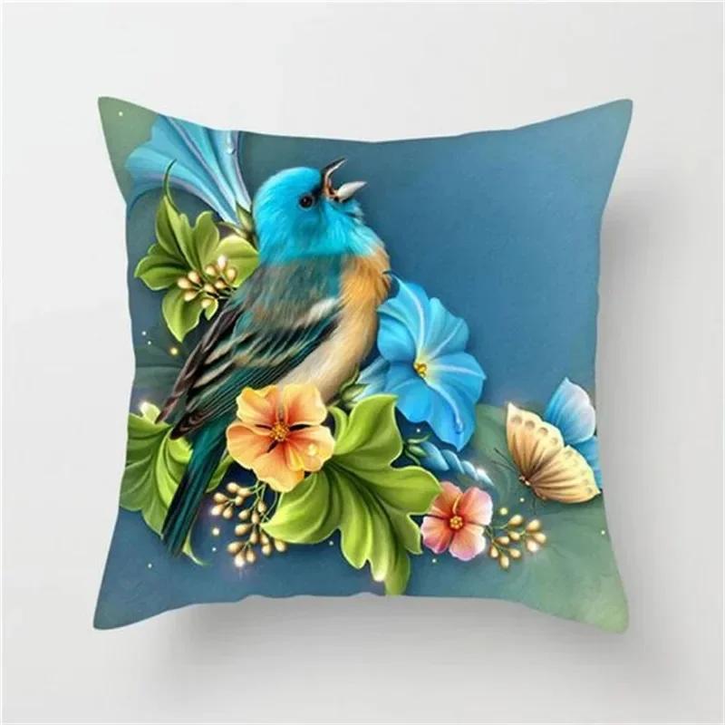 Car Living Room Sofa Cushion Cover Luxury Home Decoration Pillow Cover Colorful Flowers Sunflower Rose Print Pattern